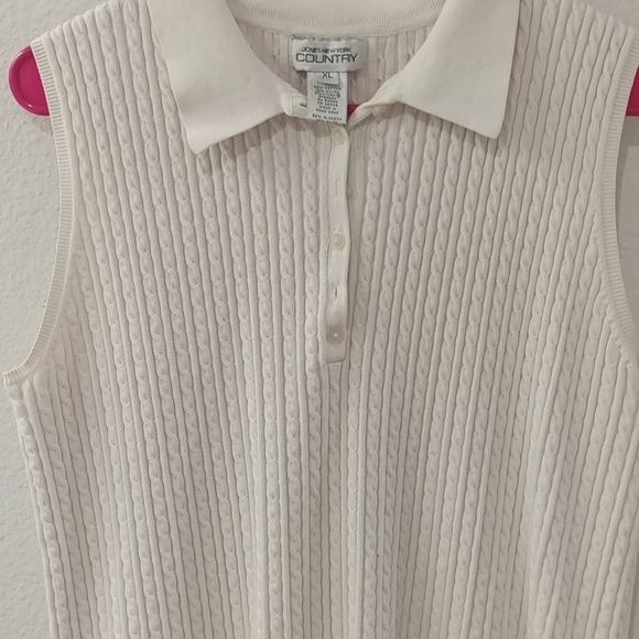 Jones New York Country White sweater Tank Top Size XL - Picture 4 of 6
